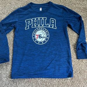 NBA Blue PHILA 76ers Long Sleeve Tee